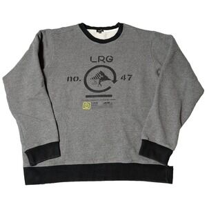 LRG LIMITED RESEARCH GROUP Men XL Gray Cotton Blend Logo Pullover Sweatshirt